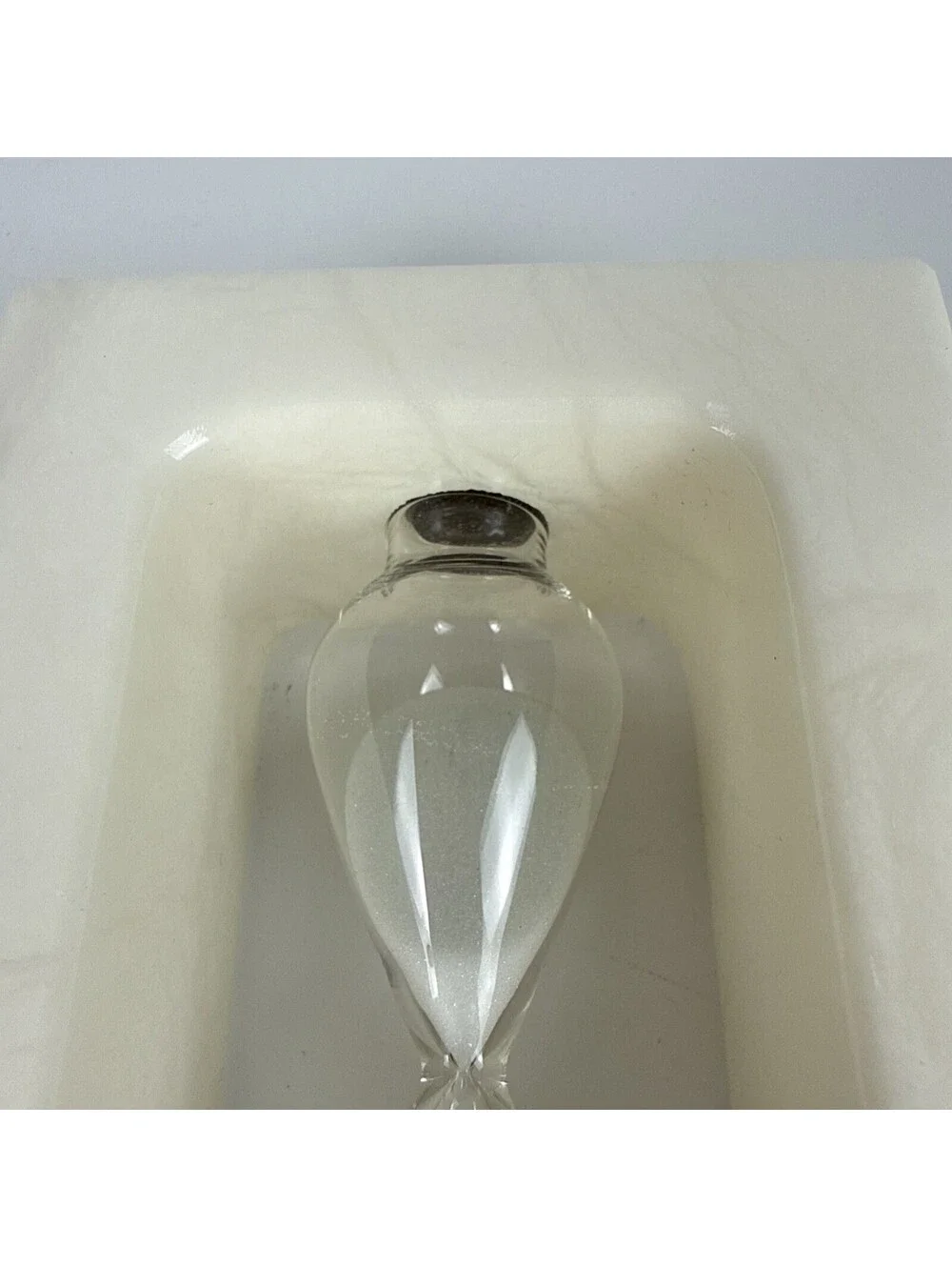 Modern Ivory Hourglass Timer • Rectangular Stone Frame Sand Timer Decor